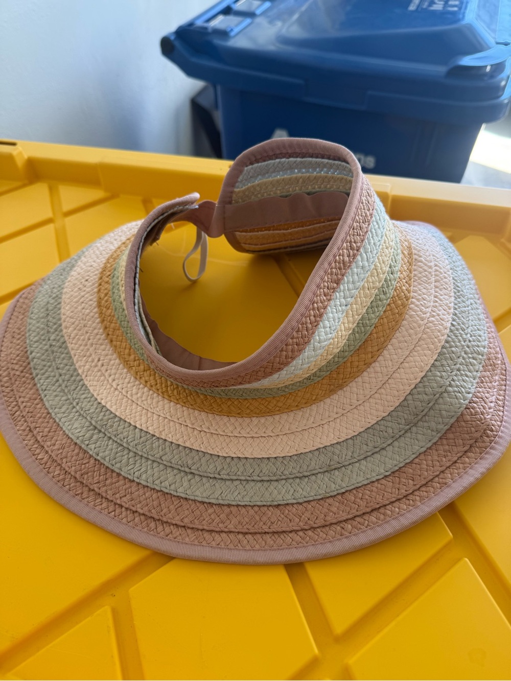 San Diego Hat Company Pastel Striped Sun Visor - Pink, Cream, Tan, Sage